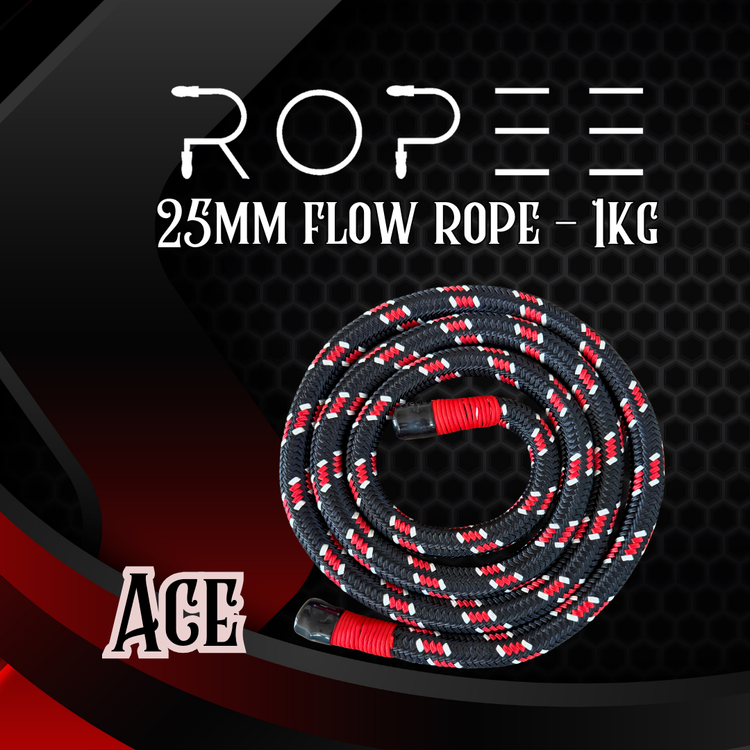 Ace 25 mm (~1 kg): ikoniczna czerń z czerwienią i czerwonymi uchwytami – dusza Ropee.
